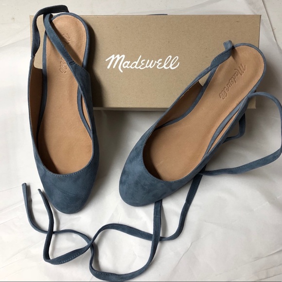 New In Box Madewell Tan Lace Up Ballet Flats 9 1/2 - Picture 7 of 7